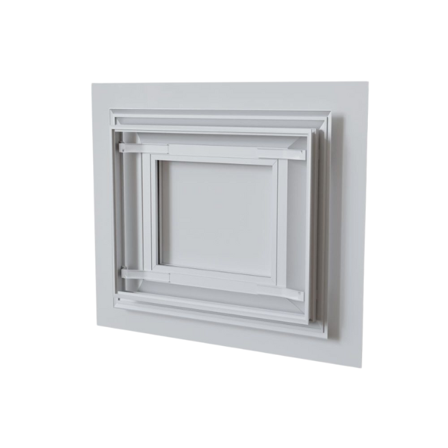 Baillindustrie - Grille soufflage Confort White - Photo produit arrière DIF500X400